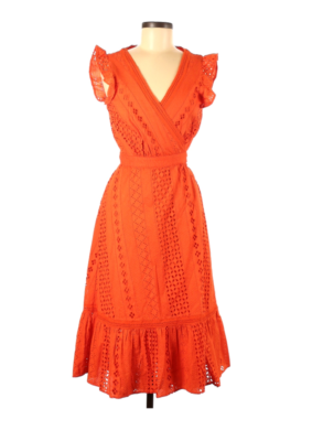 Womens Dresses Eyelet Wrap Dress J Crew Orange Eyelet Dress J Crew