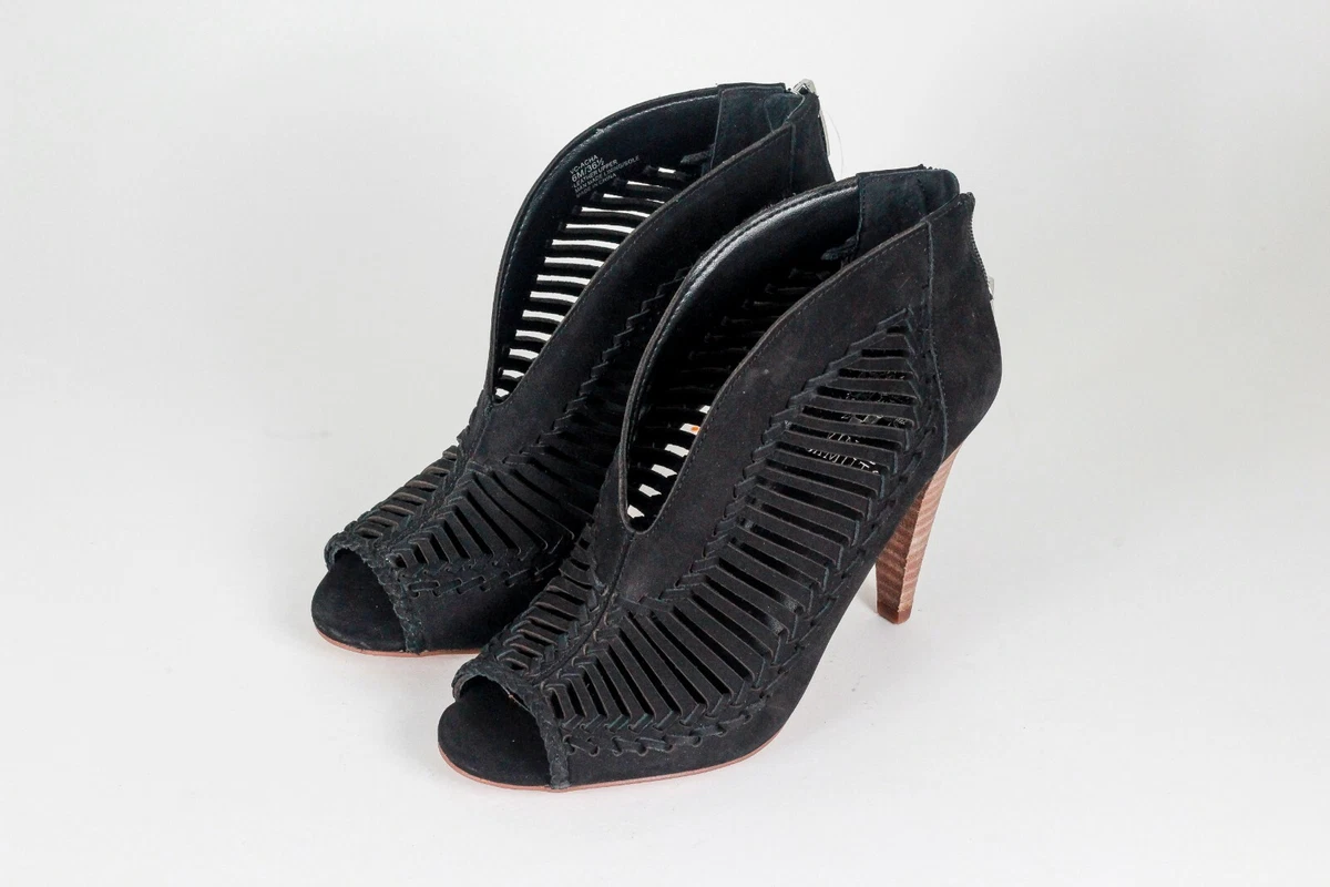 New Vince Camuto Acha Laser Cut Out Woven Booties Sandals Shoes