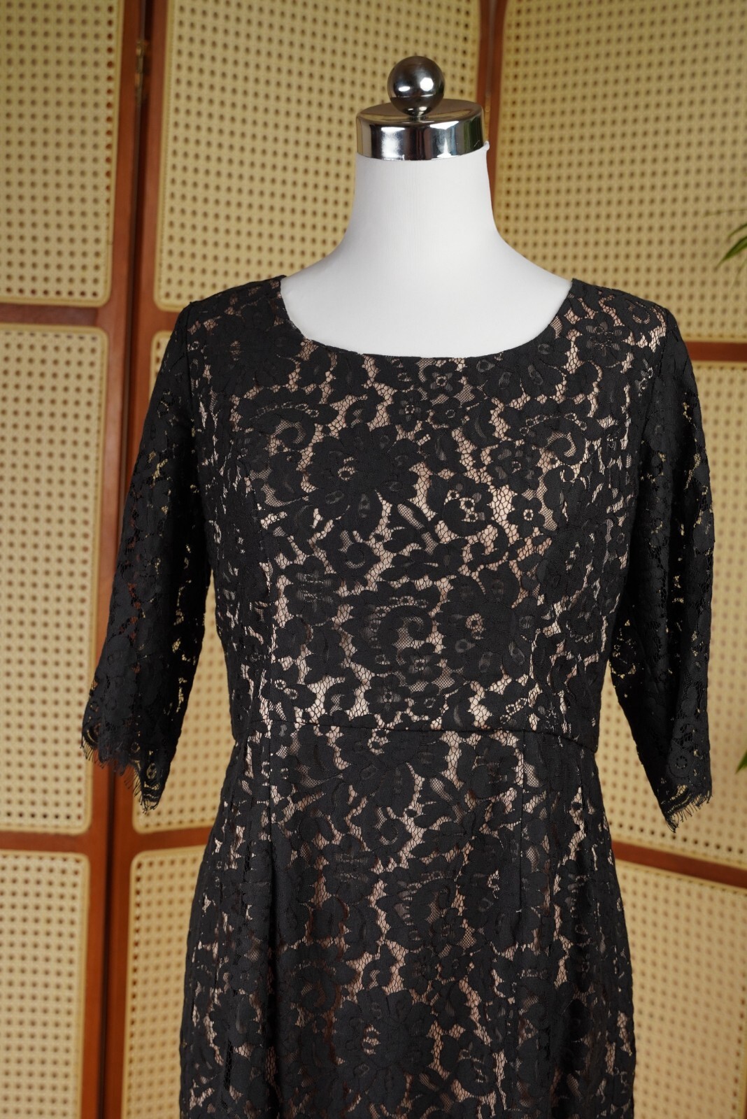 Vintage Laura Ashley Classic Black Lace Dress Formal Dress 12 Cotton eBay