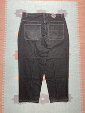 Vintage y2k super baggy jeans wide leg black goth grunge skater hip hop 45x30