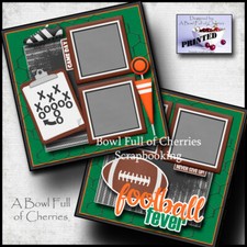 FOOTBALL FEVER  super bowl 2 premade scrapbook pages paper printed CHERRY 0134