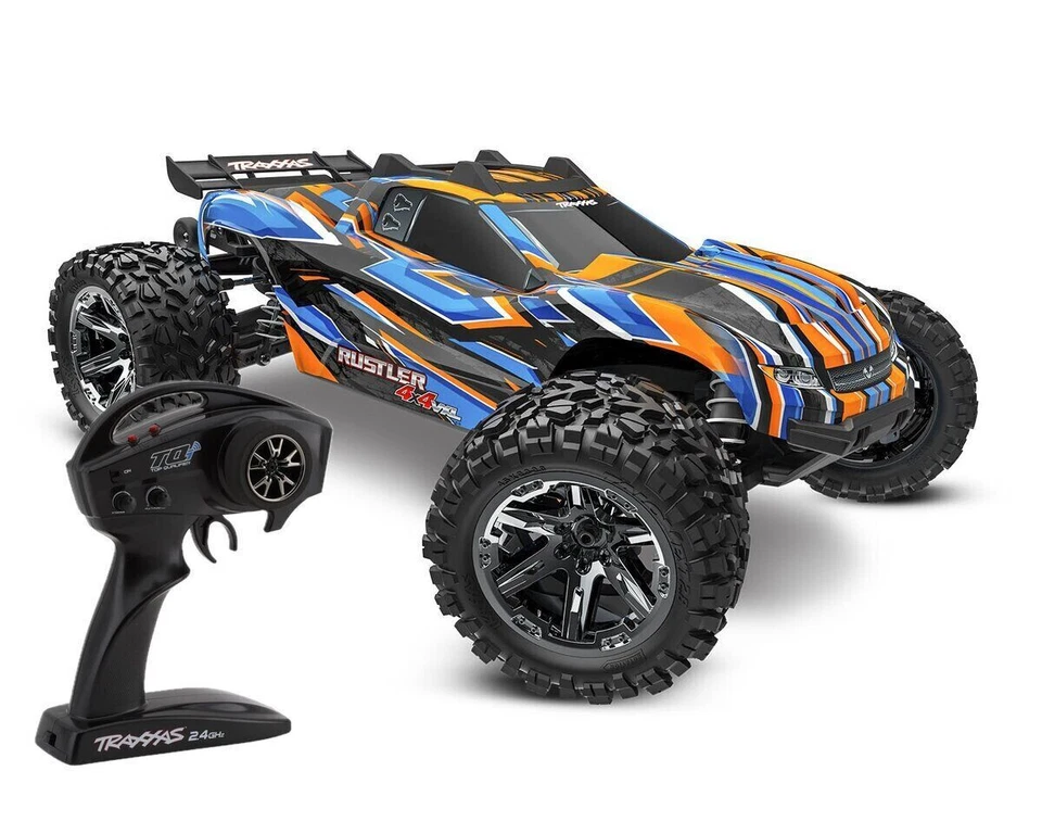 Traxxas TRX 67376 -4 ORANGE Rustler 4x4 HD VXL Brushless 1:10 Stadium Truck - Photo 2/4