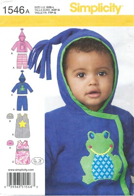Simplicity 1546 Knit Sleep Sack, Hat, Hooded Jacket & Pants Sz XXS-L UNCUT OOP