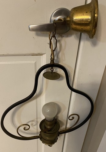 antique German /European handwrought iron light /iron Hanging light handcrafted - Picture 8 of 9
