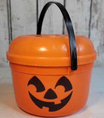 Vintage McDonald's Halloween Bucket Pumpkin Orange Jack-O-Lantern