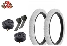 ALTA BICYCLE WIRE BEAD TIRES 18" X2.125 WHITE BMX COMP III HEAVYDUTYTUBE 6PC SET