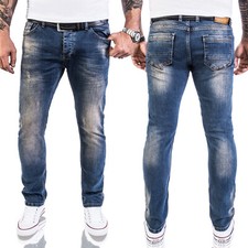 Rock Creek Herren Jeans Hose Slim Fit Dunkelb...
