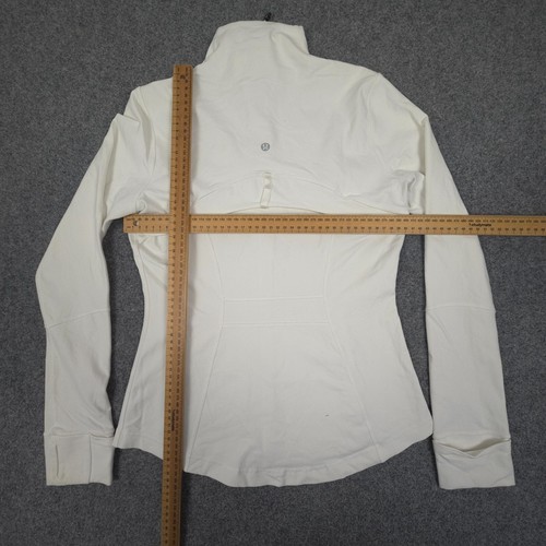 Lululemon Jacket Womens 8 White Forme Long Sleeve Full Zip Winter warm Size 8 - Picture 6 of 9