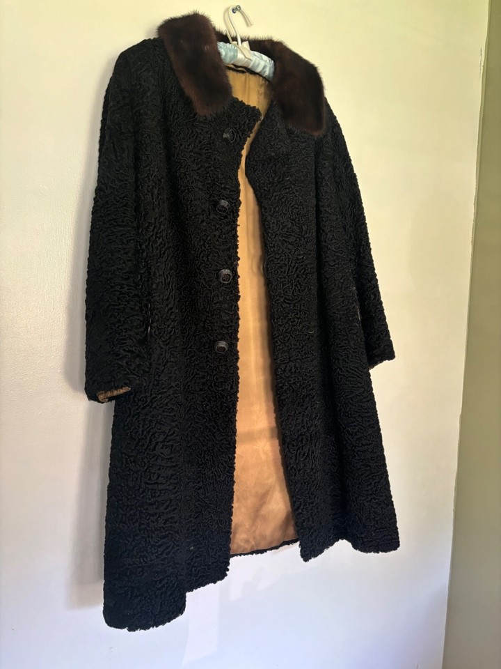 Vintage swedish preowned lamb and mink fur coat eBay