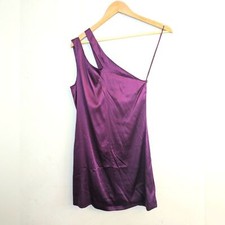 Alice + Olivia Purple Satin One Shoulder Mini Dress Size S