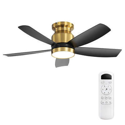 42'' Low Profile Ceiling Fan with Light Remote Out/Indoor Flush Mount Ceiling Fan