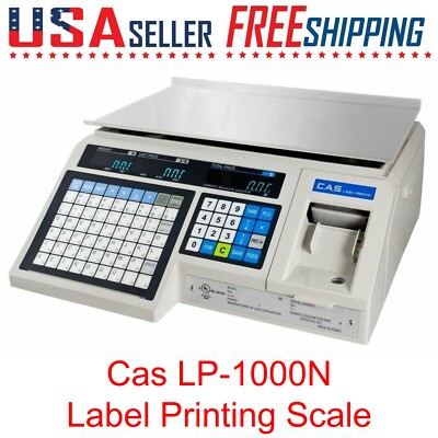 CAS LP1000N Label Printing Scale 30 x 0.01lb NTEP Legal For Trade LP-1000N