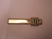 B Monogram Initial Letter Font Vintage SWANK SMALL Tie Bar Clip