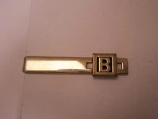 B Monogram Initial Letter Font Vintage SWANK SMALL Tie Bar Clip