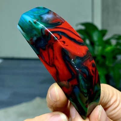 69G Natural NanHong Agate block multicolored Pattern Cabochon mineral Crystal