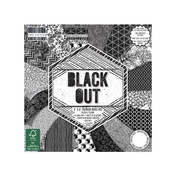 Première Édition Bloc-Notes Papier Carte Scrapbooking 6X6 Noir Sortie Scrap - Photo 1/1