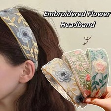 Women's Headband Retro Embroidered Flower Wide Edge Fashion Hair Accessory