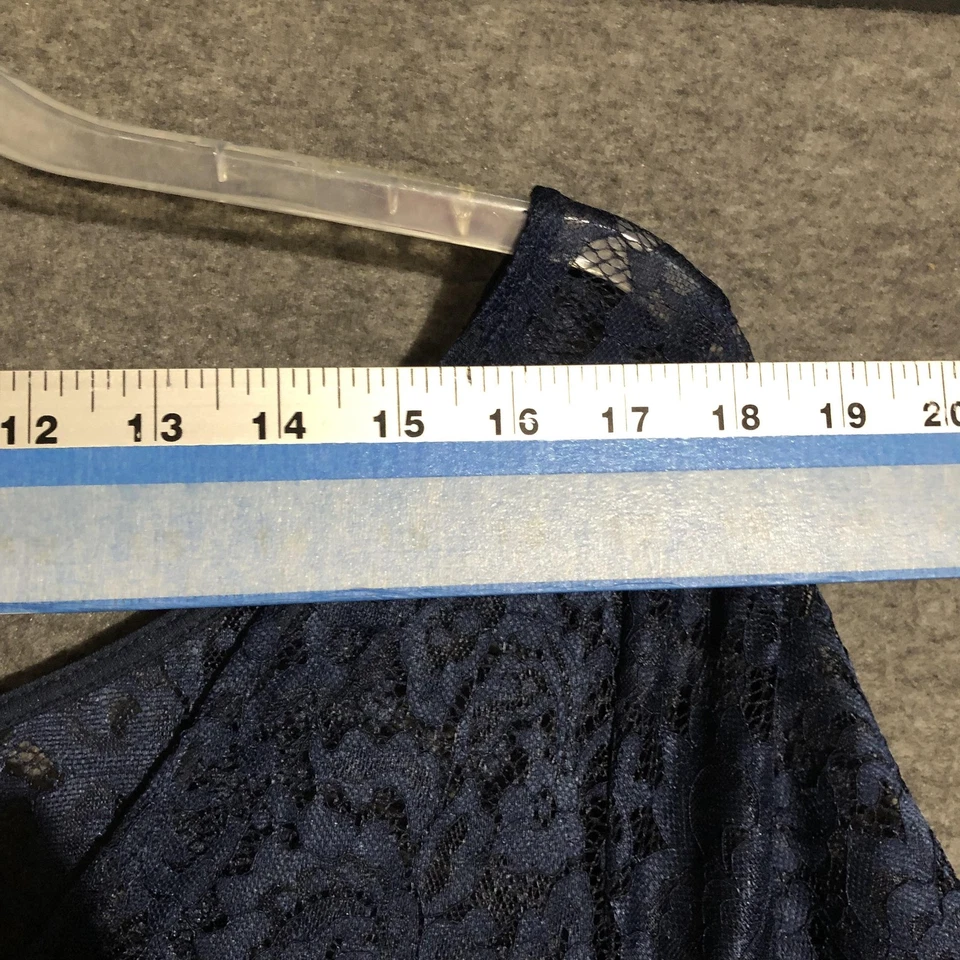 Maxi Formal Vestido Ever-Pretty Para Mujer 5XL US 18 Azul Marino Encaje Corpiño Gasa Foto 4 de 4