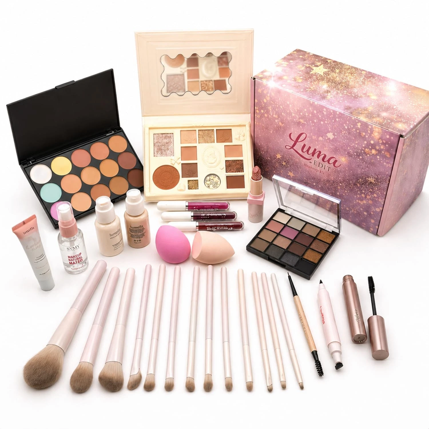 All in One Makeup Kit for Women & Beginners, Essential Full Makeup Set with E...