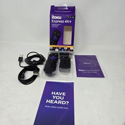 Roku Express 4K+ Streaming Media Player 3941R2 HD 4K HDR Voice Remote Black