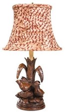 Hand-Crafted Three Quail Birds Lamp-Made in USA