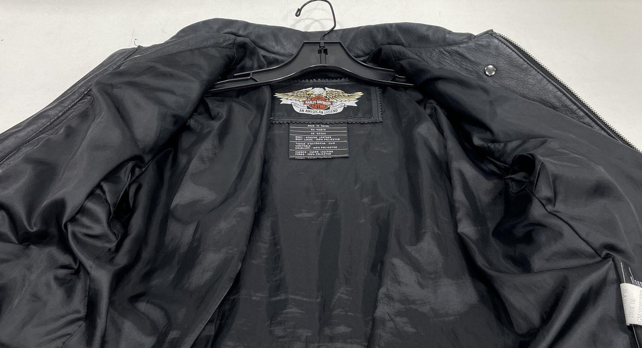 Harley-Davidson Black/ Solid Leather Jacket - Siz… - image 5