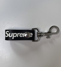 Supreme SS21 Leather Key Logo Keychain Italy Black NWT Authentic