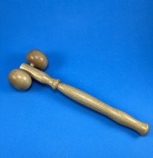 Hand Held 10 Wooden Dual-Ball Massage Roller Back/Body Reflexology Sore Muscles