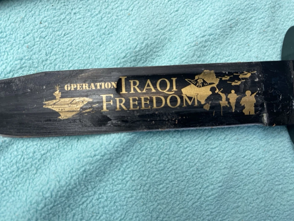 Cuchillo conmemorativo Kbar de la libertad iraquí del ejército estadounidense Foto 3 de 4