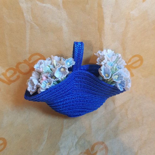 Madame Alexander Cissy Elise Lissy Cissette Vintage Blue Straw Flower Bag 2003