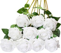 KüNstliche Rosen Seidenblumen 54Cm 10 StüCk Bouquet Hochzeit Dekor Party Haus