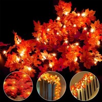Lichterkette 20 AhornbläTter 3M FüR Herbstdeko Halloween Party Tischdeko