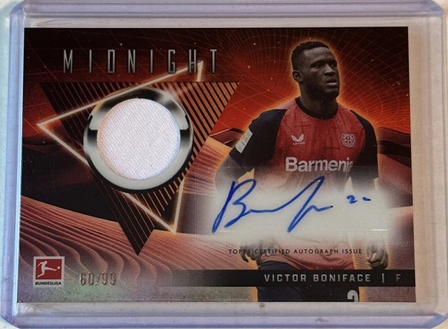 Victor Boniface 2024-25 Topps Midnight Bundesliga Jersey Relic Auto #JRA-VB /99