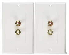Set of 2 Pyle Home PHRCA2 Dual Stereo RCA Wall Plates for 2 Speakers