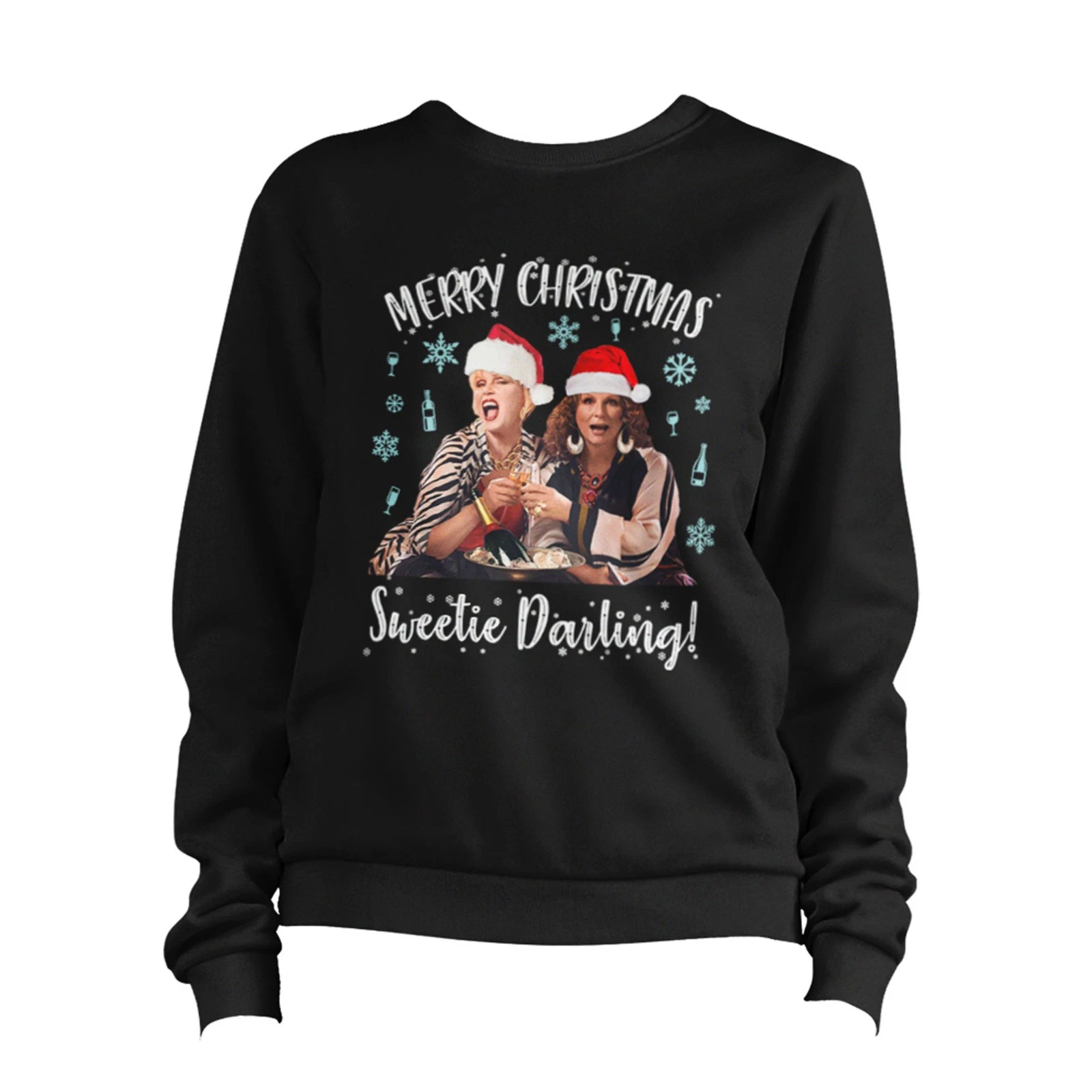 Christmas Ab Fab Sweater Jumper with Patsy Design, Festive TV Sweatshirt