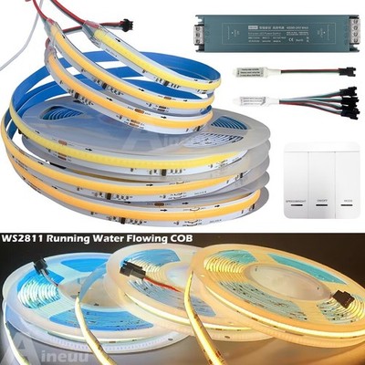 WS2811 Running Water Flowing COB LED Strip Light 24V Horse Race Sequential LED