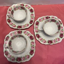 Vintage Schwarzenhammer breakfast 6 Piece Set 3 Tea Cups and 3 Saucers