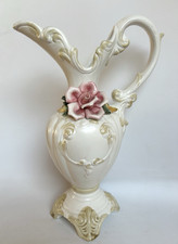 Vintage Krug Vase Capodimonte Italien handbemalt floral hoch