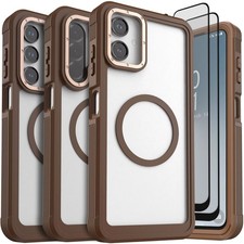 For Samsung Galaxy A06 A16 A26 A36 A56-5G Case Clear Magnetic W/ Tempered Glass