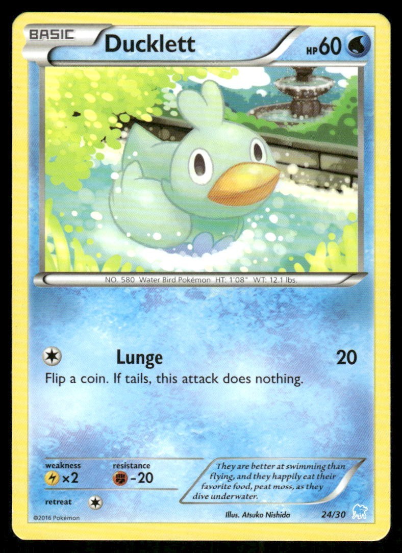 Pokemon Tcg Ducklett #24 Pokemon Pikachu Libre & Suicune LP