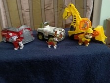 PAW Patrol Jungle Rescue, Tracker , Rubbie  Marshal With Vehicles.  1