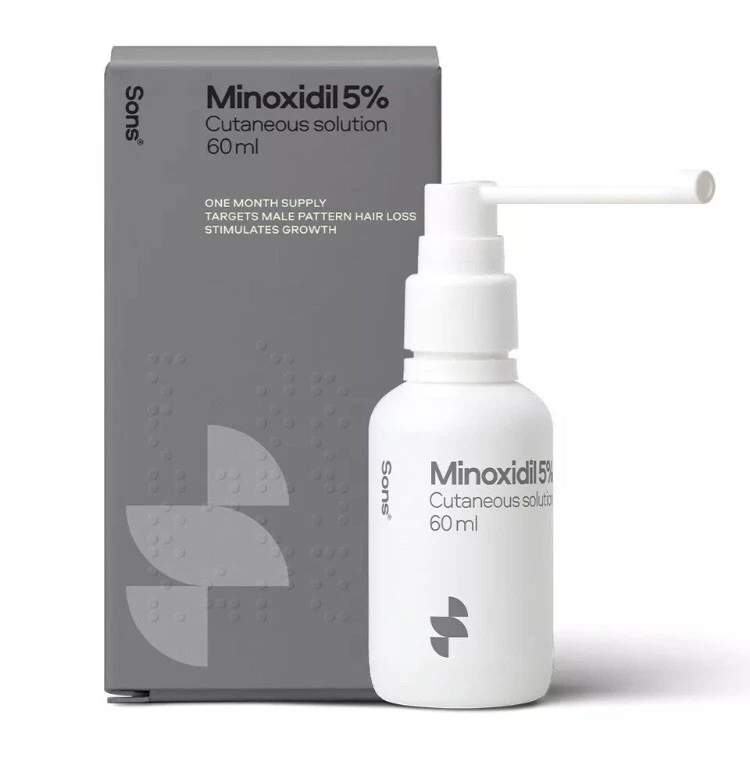 Topical Minoxidil 5% Men Sons for Extra Strength Scalp/Hair Loss Treatment 60ml
