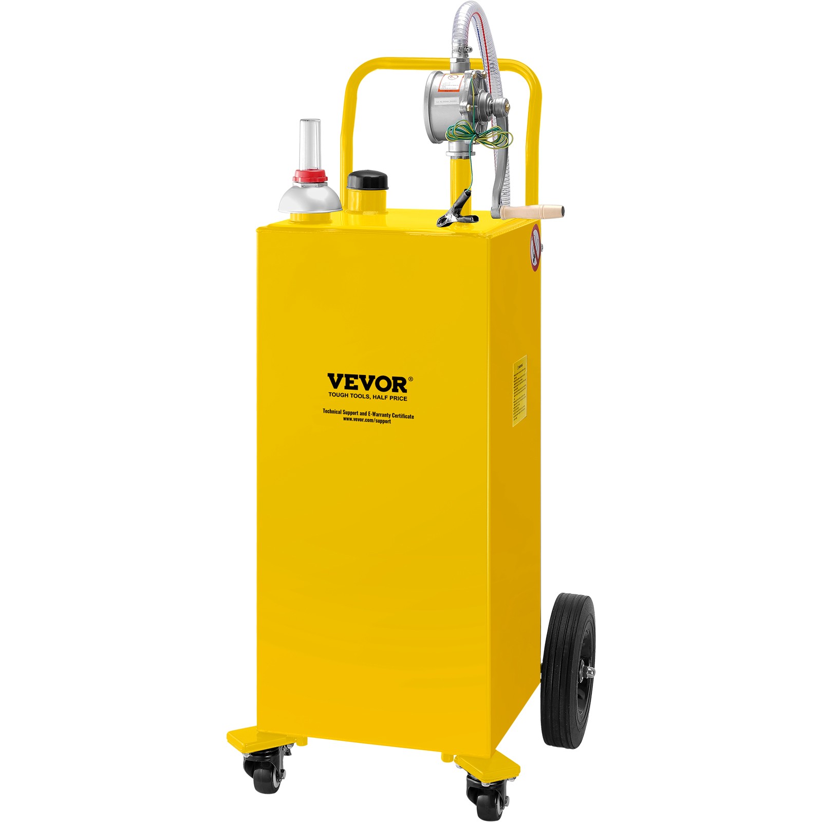 Citerne à carburant mobile 4 roues VEVOR avec pompe manuelle rotative