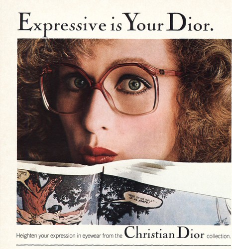 1981 Christian Dior Eyewear: Expressive Vintage Print Ad