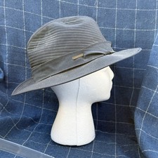 Vintage STETSON Size Large 7 1/4 - 7 3/8 Men's Hat Cap USA made Fedora Navy Blue