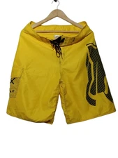 Fox Racing Board Shorts Black Yellow Mens Size 32 Athletic