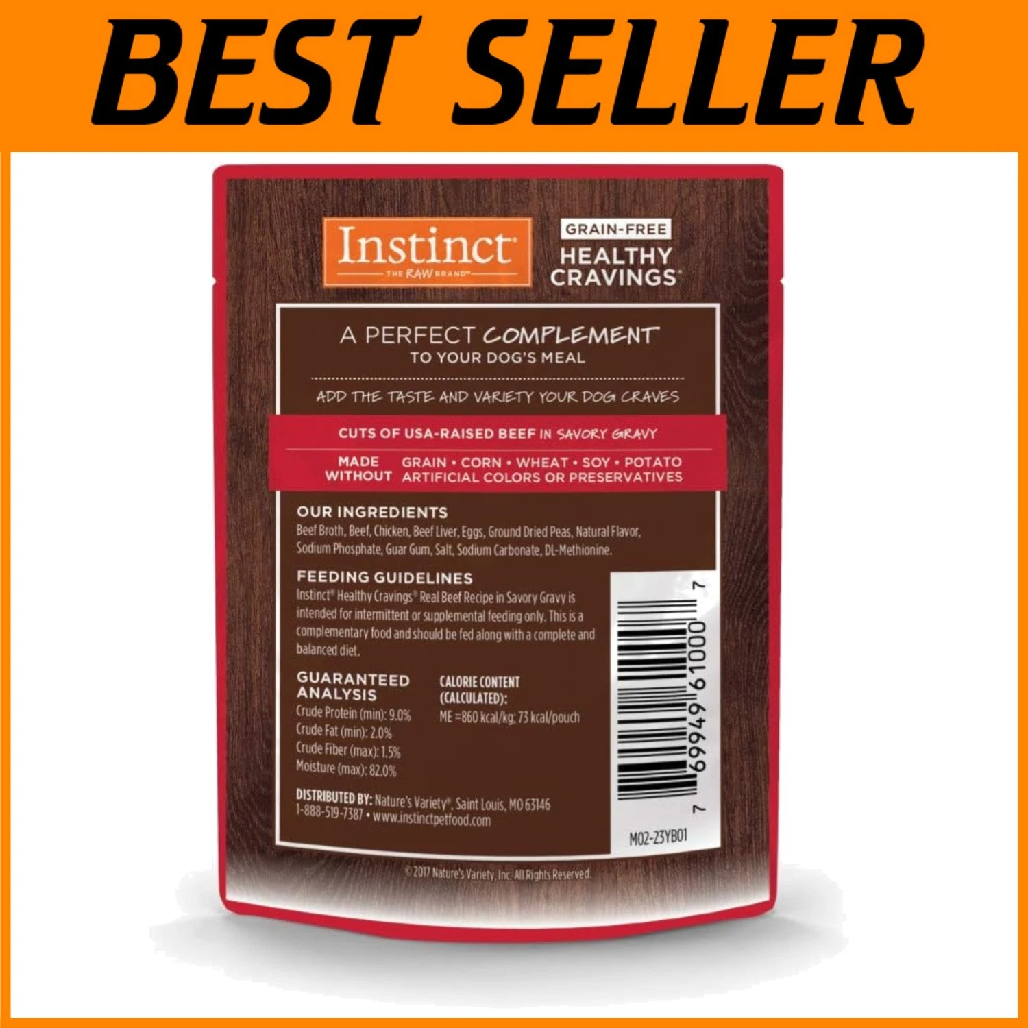 Grain-Free Wet Dog Food Topper, Real Beef - 3 oz x 24