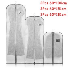 6X Breathable Garment Covers Suit Dress Coat Dust Protector Zip Bags 3 Sizes UK