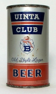 Uinta Club Beer 12 oz. Flat Top Beer Can Becker Products Co.. Ogden Utah