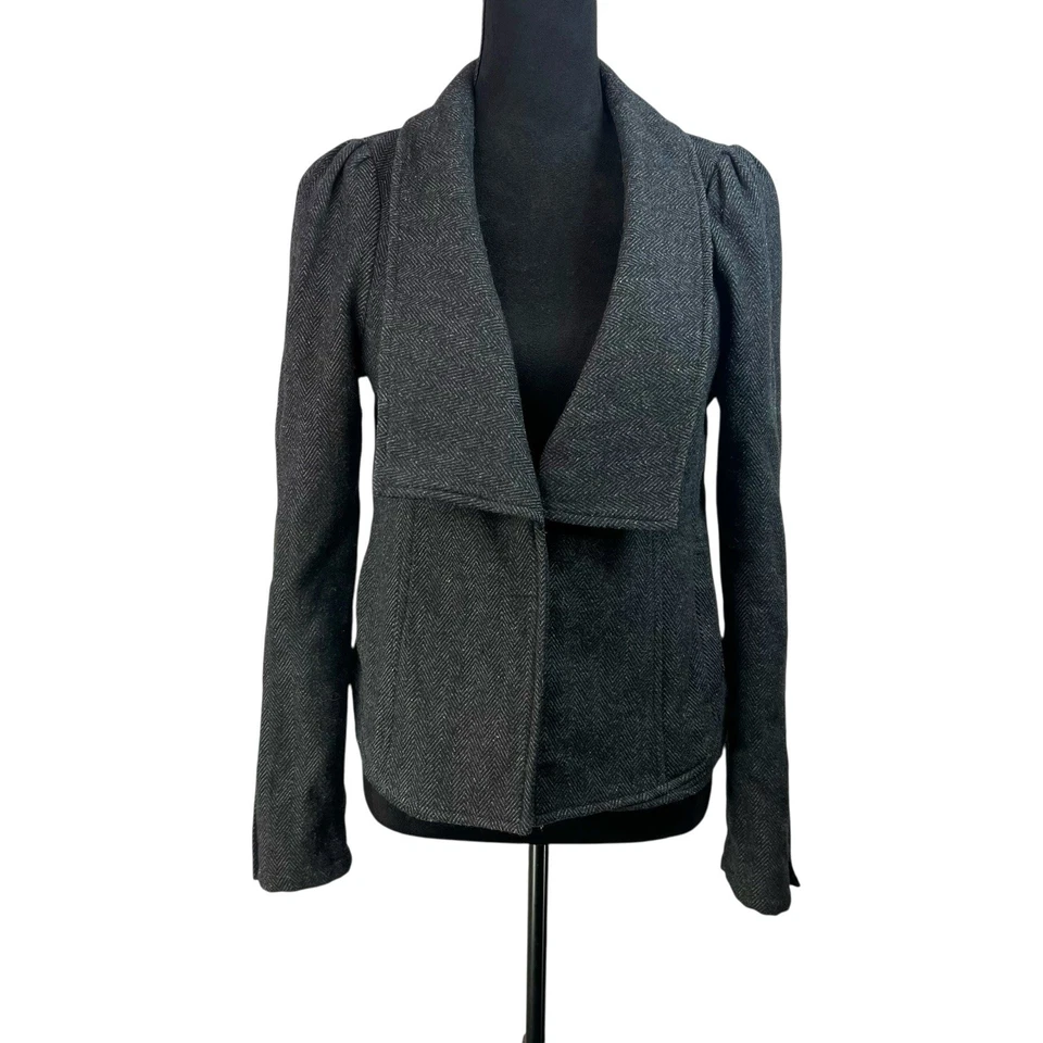 Chaqueta Blazer Free People Mujer Gris Carbón Mezcla Lana Espiga Talla 8 Foto 2 de 4